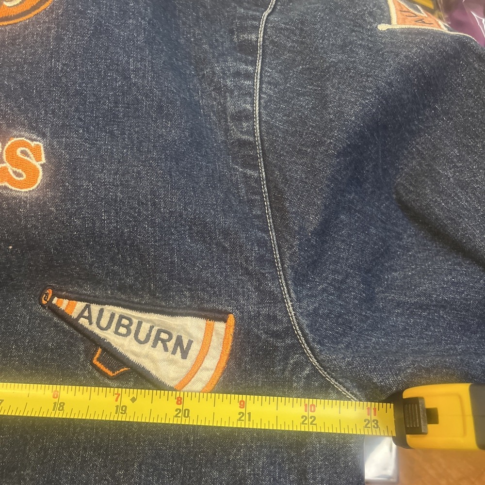 Auburn University Vintage Embroidered Patch Jean Jacket Auburn Tigers XL NCAA - Picture 10 of 11